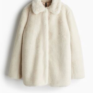 Women's Cream Faux Fur Coat
